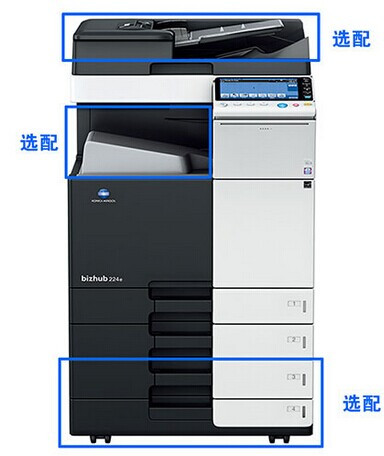 柯尼卡美能達bizhub 364e數(shù)碼復合機+雙面同步輸稿器 復印/打印/彩色掃描